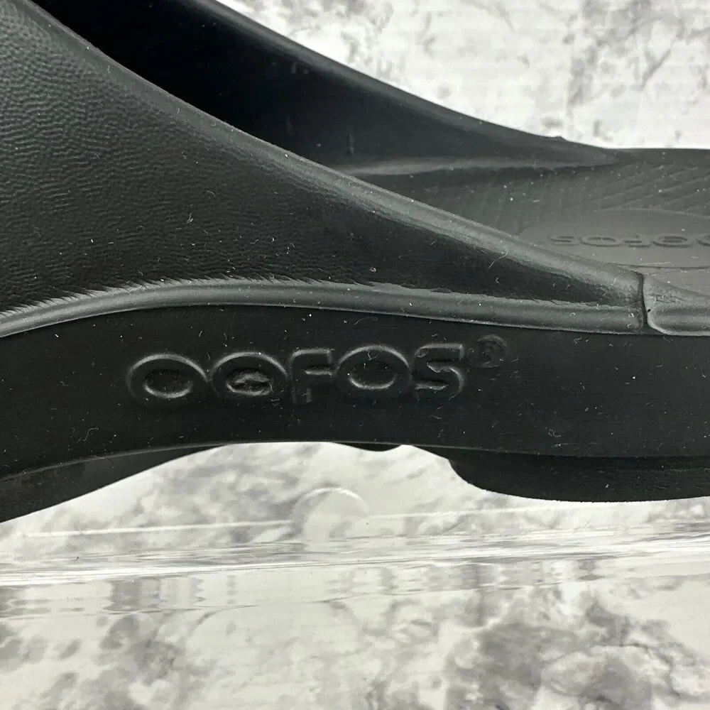 Oofos Ooahh Recovery Slide Sandals Size M 9 W 11 Solid‎ Black Rubber Slip On